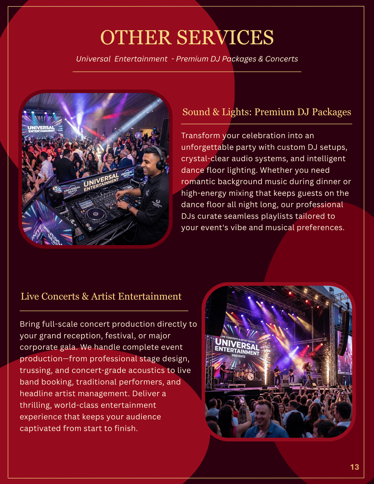 Universal Entertainment - DJ & Concerts